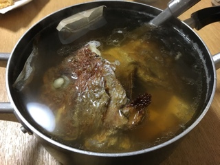 鯛のカブト焼きのスープ